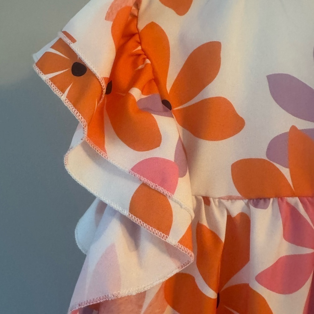SHEIN  Floral Blouse in Orange and Pink Women’s 1X NWOT - Picture 7 of 8
